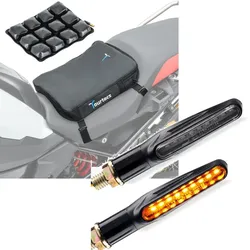 Set: Motorrad Luftkissen Air Deluxe S Komfort Sitzkissen sw Tourtecs mit Lauflicht Blinker KP6 LED Blinker ECE 2 Stück