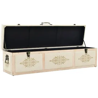 vidaXL Sitzbank Mit Stauraum Creme 110 x 30 x 38 cm