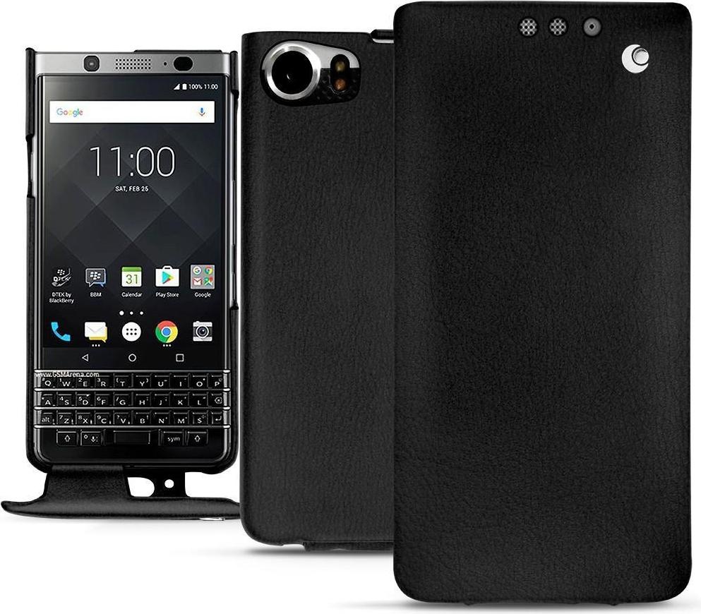 Noreve Lederschutzhülle vertikal (Blackberry KEYone), Smartphone Hülle, Schwarz