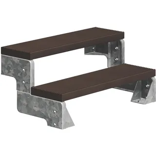 DOLLE Außentreppe Gardentop 2 Stufen dunkelbraun ohne Geländer, Breite 80 cm, Trimax,