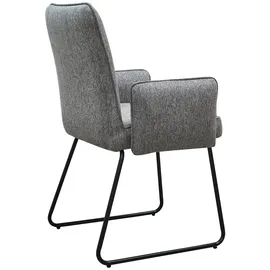 Svita ALBA 2er Set Esszimmerstühle Armlehnstuhl Polsterstuhl Stoffbezug Grau