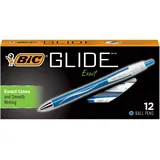 BIC Atlantis Exact Retractable Ball Pen, Fine Point (0.7 mm), Blue, 12-Count by BIC