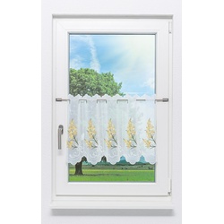 Scheibengardine Plauener Spitze - Blütenträume " (Bx H) 128.00cm * 45cm" Gelb/blassgelb