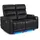 MCombo M MCombo 2 Sitzer Sofa mit Schlaffunktion, mit verstellbare Kopfstütze, Kinosessel, Armlehnen-Aufbewahrung & LED Beleuchtung, 7705 (Schwarz)