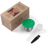 Dolce Gusto Kaffeekapsel, wiederverwendbar, aus Edelstahl, Dolce Gusto kompatibel mit Dolce Gusto, mit 1 Löffel + 1 Bürste (1 Kapsel)
