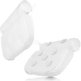 BigDean Badewannenkissen atmungsaktiv 4D Wannenkissen Badekissen mit 7 starken rutschfesten Saugnäpfen + Wandhaken antibakterielles Nackenkissen – Weiß