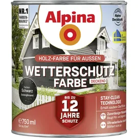 Alpina Wetterschutzfarbe Schwarz 0,75 l