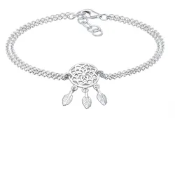 Elli Boho Traumfänger Feder 925 Sterling Silber Armbänder & Armreife   Damen