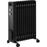 Stahlmann Ölradiator ZR201 schwarz Elektroheizung Energiesparend bis 50 qm Fläche Heizung Elektrisch mit Thermostat und 3 Heizstufen Elektrisches Heizgerät, Electric Heater, Watt:2500W