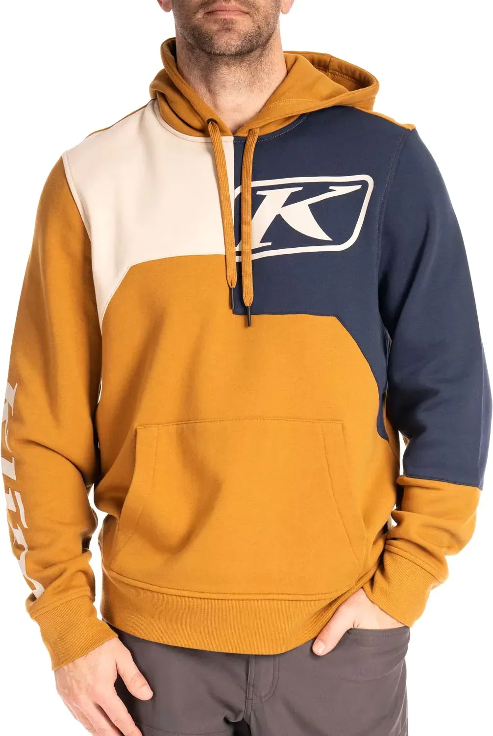 Klim Cliff Hanger, Kapuzenpullover - Orange/Dunkelblau/Beige - XL