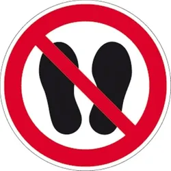Aufkleber Betreten der Fläche verboten ISO 7010, Folie, Ø 100 mm