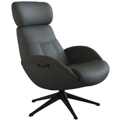 Relaxsessel FLEXLUX "Relaxchairs Elegant", grau (warm mineral grau), B:90cm H:107cm T:89cm, Sessel, Premium Komfort, Rücken- & Kopfteilverstellung, drehbar, Fuß schwarz