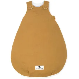 Julius Zöllner Babyschlafsack Musselin, warme Füllung 2,5 TOG, waschbar bei 40°C, Made in Germany, Oeko TEX Standard 100, Zimt, Gr. 62/68