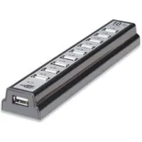 Manhattan 10 Port USB 2.0-Hub Schwarz, Silber