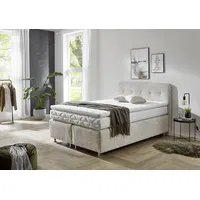 Westfalia Schlafkomfort Boxspringbett "Sapporo", beige, L:210cm, WESTFALIA SCHLAFKOMFORT, Komplettbetten,