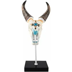 Dekogeweih PAJOMA "Ethno", weiß, B:19cm H:43cm T:19cm, Polyresin (Kunststein), Dekogeweihe