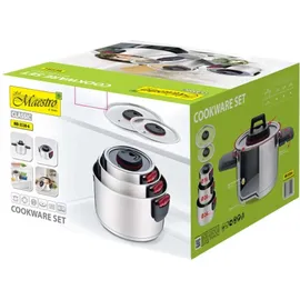 Maestro MR-3530-6 Topfset mit Klappgriffen 6 Stück, - Silber