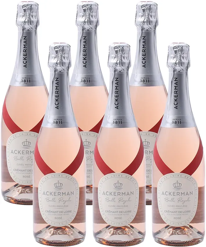 6er-Sparpaket Ackerman Crémant de Loire Bulle Royale Cuvée Privilège Rosé Brut A...