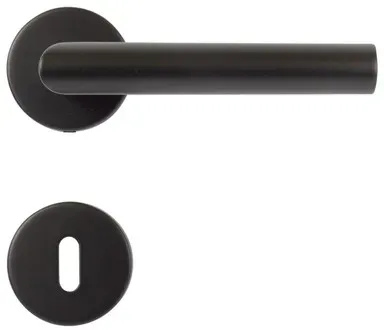 Drückergarnitur Gehrung TH 104 Edelstahl BB schwarz beschichtet 700-174