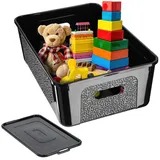 Kadax Rechteckige Aufbewahrungsbox mit Deckel, stapelbare Lagerbox, Kunststoff, platzsparende Lagerb - KADAX
