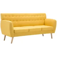 vidaXL 3-Sitzer-Sofa Stoffbezug 172x70x82 cm Gelb