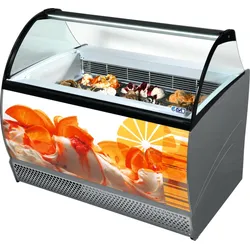 ISA Speiseeisvitrine ISABELLA LX 10, 520 Liter, Frontblenden in weiß, Seitenteile in grau
