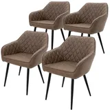ML-Design Esszimmerstuhl Kunstleder braun 4er Set