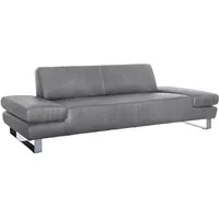 3-Sitzer W.SCHILLIG "taboo" Sofas Gr. B/H/T: 232cm x 76cm x 91cm, Flachgewebe S22, mit Armlehnenverstellung, grau (steel s22) mit Normaltiefe, inklusive Armlehnenverstellung