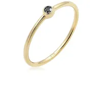 Elli DIAMONDS Verlobungsring Solitär Schwarzer Diamant (0.03 ct) 375er Gelbgold goldfarben 52 mm