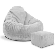 DreamRoots Sitzsack, Grau, Hellgrau, Textil, 90x100x90 cm, Oeko-Tex® Standard 100, Wohnzimmer, Hocker, Sitzsäcke, XXL Sitzsäcke