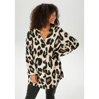 aniston plus Schlupfbluse, mit trendigem Leoprint Aniston PLUS beige-schwarz-taupe