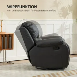 Homcom Relaxsessel Fernsehsessel Mikroraserstoff 93 x 98 x 100 cm Schwarz mit Liegefunktion