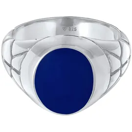 KUZZOI Ring Basic Herren Siegelring Oval Emaille 925Er