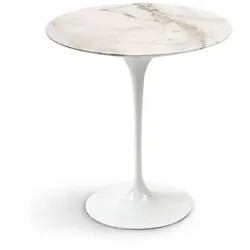 Beistelltisch Saarinen Tulip Knoll International Platte Marmor Arabescato weiß, Designer Eero Saarinen, 52 cm