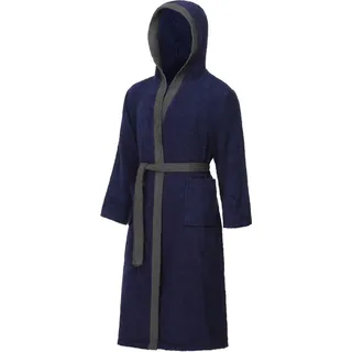 Ladeheid Herren Frottee Bademantel aus 100% Baumwolle LA40-190 (Dunkelblau-29/Dunkelgrau-12, M)