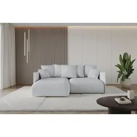 altdecor Ecksofa Cord 3-Sitzer Grau