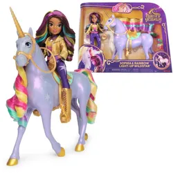 Spin Master Unicorn Academy Sophia & Rainbow Light-up Wildstar, Modepuppe, Weibl