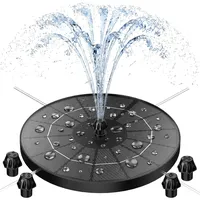 AISITIN 3,8 W Solarbrunnen für Draussen, Solar Springbrunnen für Außen mit Verschiedene Sprüh Effekten und 4 Stützstäben, Solar Schwimmender Fontäne Pumpe für Garten,Teich,VogelBad,Wasserspiel