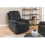 AC Design Fernsehsessel Textil 89,5 x 98 x 95 cm Dunkelgrau mit Relaxfunktion