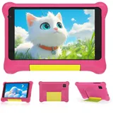 Laptok Kinder Tablet 7 Zoll, Android Tablet für Kinder, 5GB RAM+32GB ROM+128GB Erweiterbar, Wi-Fi, Bluetooth, Type-C, Kids Tablet mit Mit sturzsicherer Schutzhülle Rose