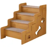 Milageto Hundetreppe für Hochbett, Haustiertreppe, tragbar, stabil, für Katzen, Hunde, Welpen, Essentials, rutschfeste Hundestufen, Hunderampe für Bett, Couch, 4 Schritte