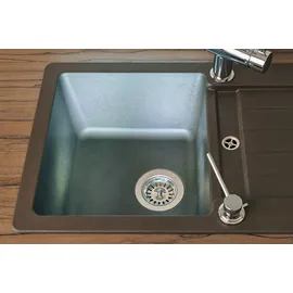 Respekta Atlanta 1 rechts Einbauspüle granit schwarz Handbetätigung 860 x 435 mm