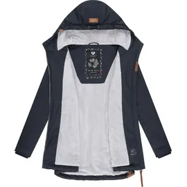 Ragwear Damen, warme Winterjacke kurz wasserdicht mit Kapuze Zuzka Winter Navy22 Gr. XXL - XXL
