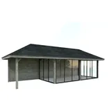 Palmako Pavillon Bianca 24,9 m2 Set 218 Slide - 28 mm - grau tauchgrundiert