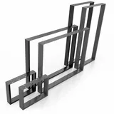 NOGGI: 2 Tischkufen Metall (70x72cm - anthrazit - Esstisch) | Tischbeine eckig | Möbelfüße für Dein DIY Schreib-, Wohnzimmer- oder Bartisch Projekt | moderne Stahl-Tischbeine aus Vierkantprofilen |
