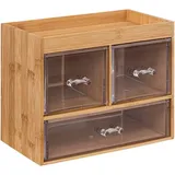 5five simply smart 5five - organizerbox mit 3 transparenten schubladen "selena" bambus