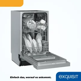 Exquisit EGSP1009-EB-030E Einbau-Geschirrspüler (teilintegrierbar, 448 mm breit, Inox)