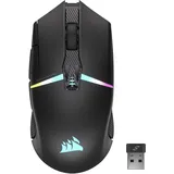 Corsair NIGHTSABRE WIRELESS RGB FPS/MOBA Gaming Maus - 26.000 DPI - 11 Programmierbare Tasten - Bis zu 100 Stunden Akkulaufzeit - iCUE-Kompatibel - PC, PS5, PS4, Xbox - Schwarz