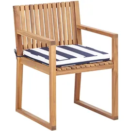 Beliani Gartenstuhl 8er Set Marineblau Sassari II
