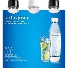 SodaStream Fuse PET-Flasche 3 x 1 l schwarz/weiß